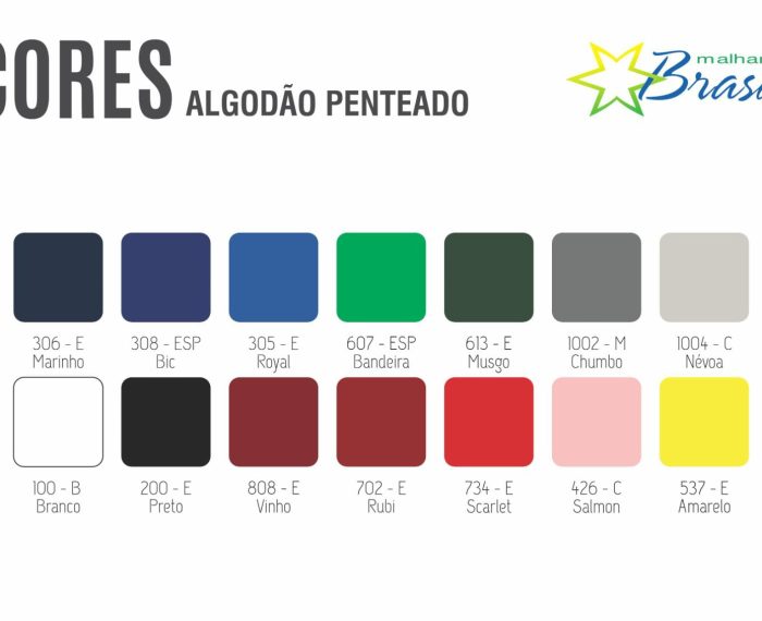 Catalogo de Cores | Algodão Penteado