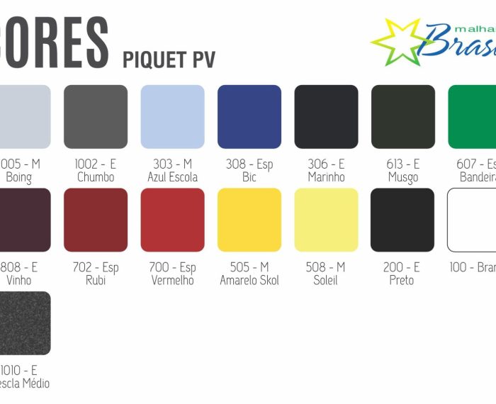 Catalogo de Cores | Piquet PV