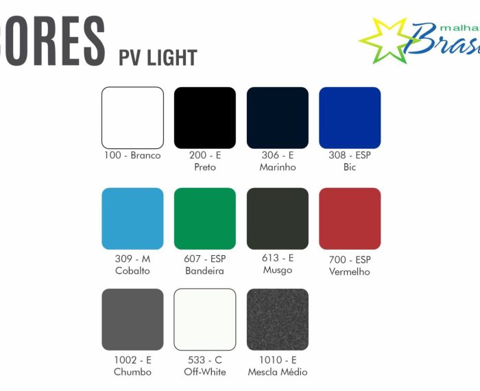 Catalogo de Cores | PV Light